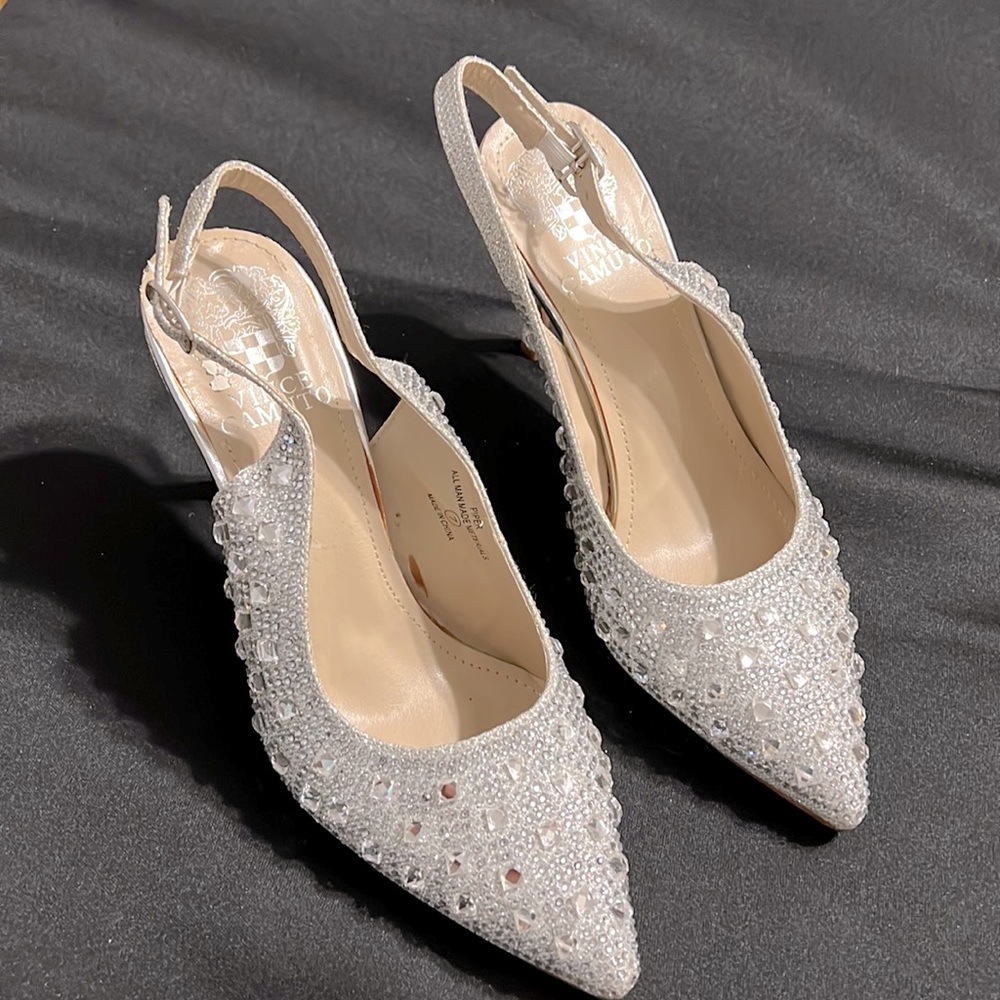 Silver w/crystals shoes